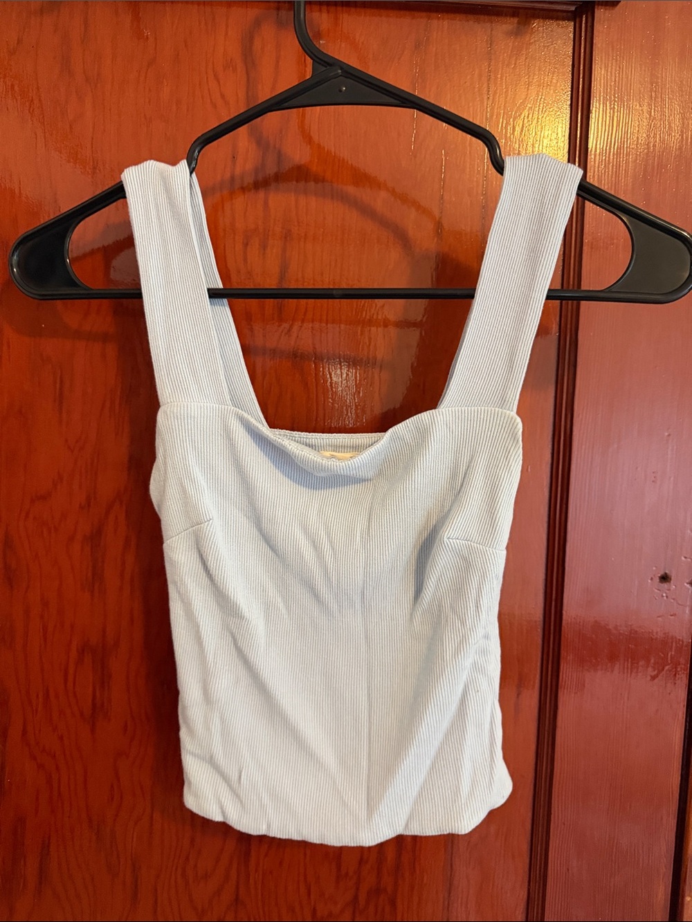 ILLA ILLA Light Blue Ribbed Square-Neck Tank